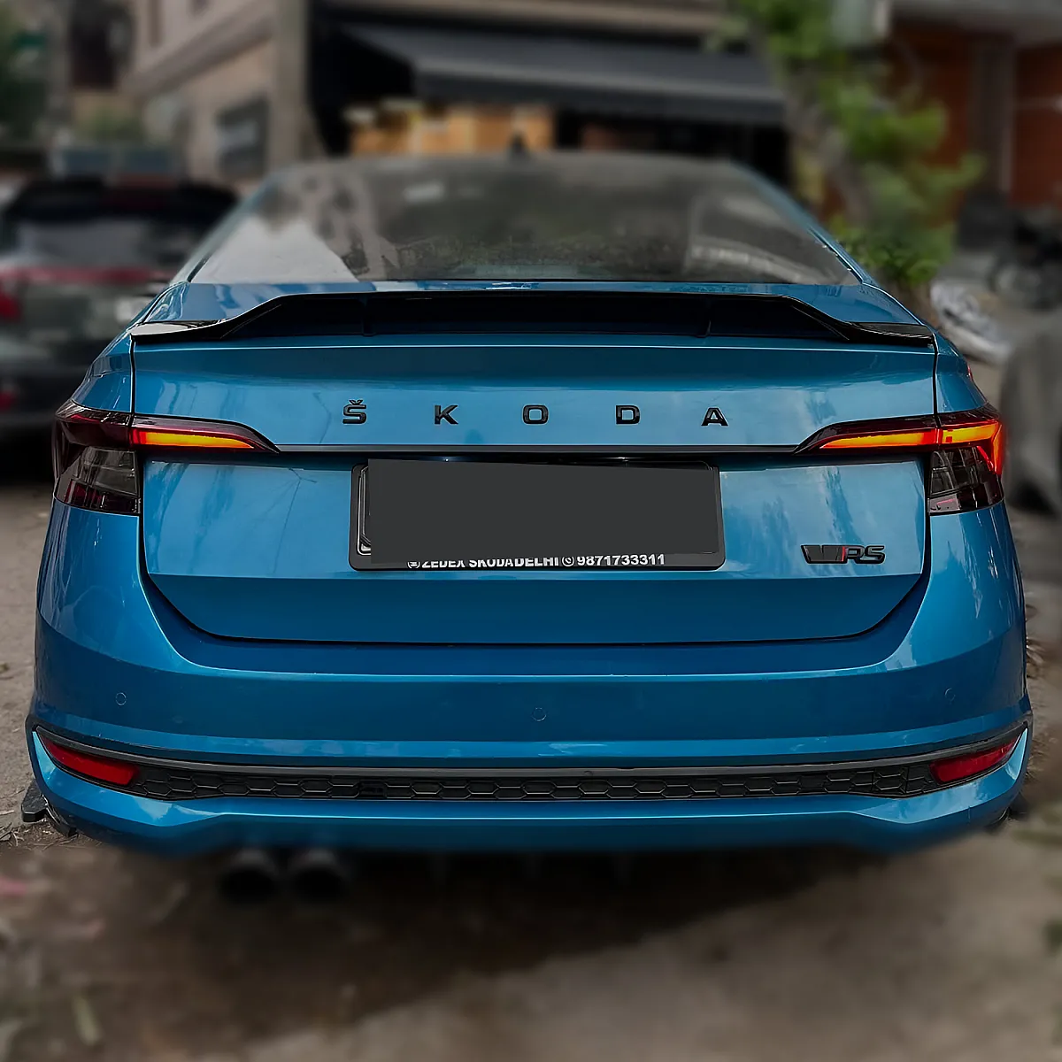 Rs style duck spoiler for vw virtus, skoda slavia- glossy black
