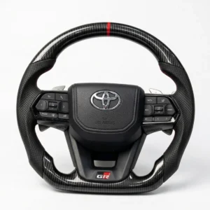 Carbon Fiber Style LC300-Inspired Steering Wheel with Paddle Shifters for Toyota Fortuner, Innova Crysta & Hilux - Copy