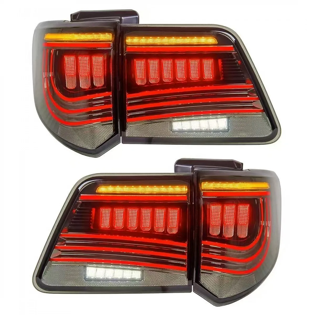 Dodge style led tail light for toyota fortuner 2012-2016 - smoke glass