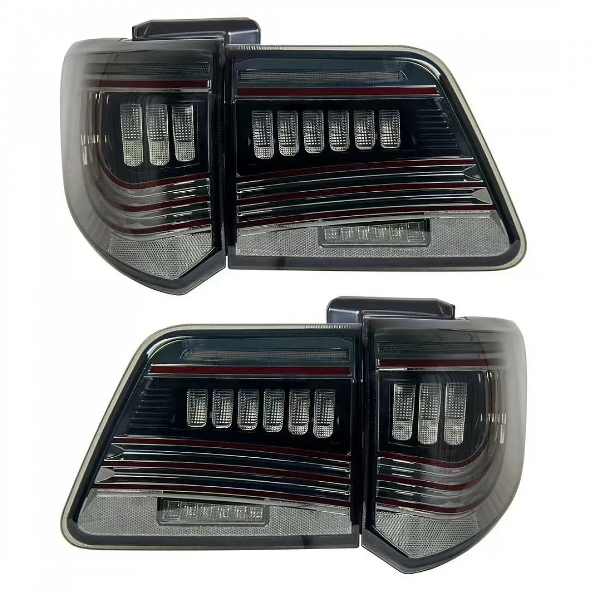 Dodge style led tail light for toyota fortuner 2012-2016 - smoke glass