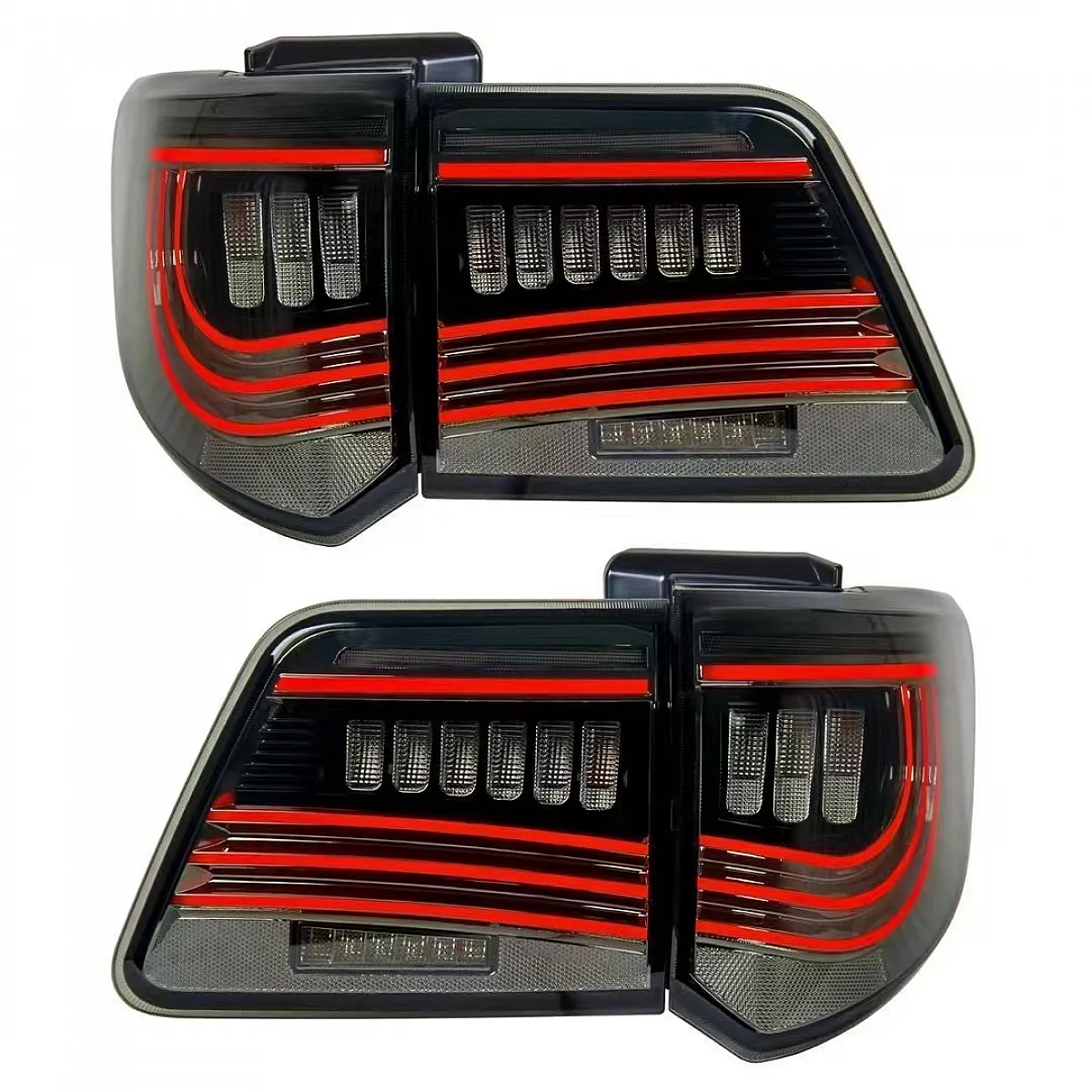 Dodge style led tail light for toyota fortuner 2012-2016 - smoke glass