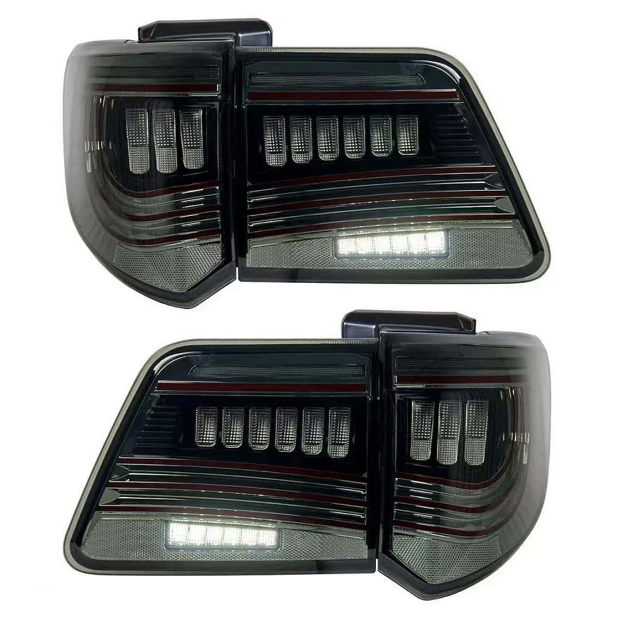 Dodge style led tail light for toyota fortuner 2012-2016 - smoke glass