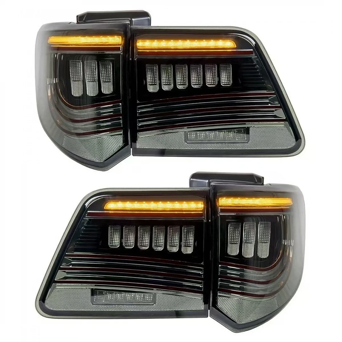 Dodge style led tail light for toyota fortuner 2012-2016 - smoke glass