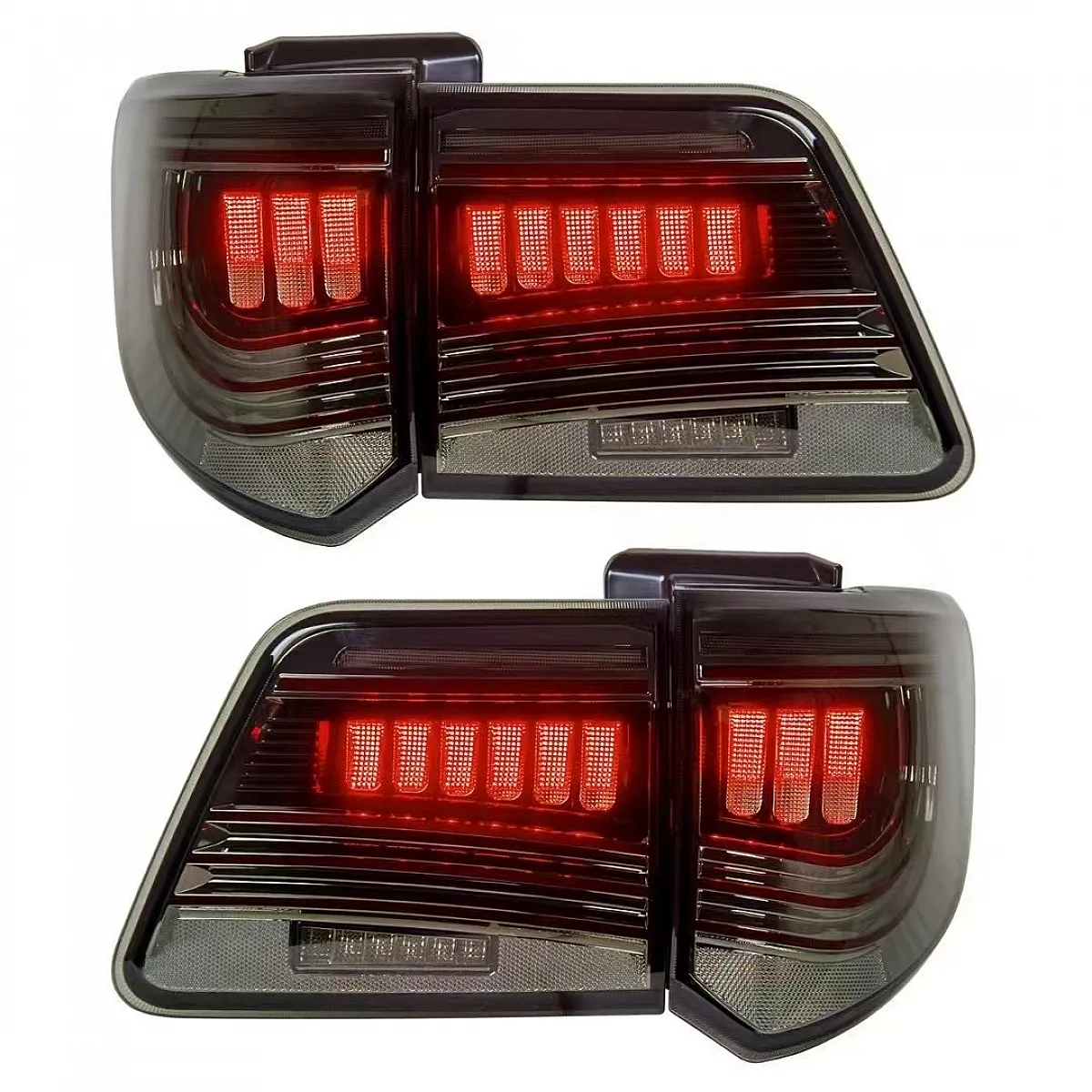 Dodge style led tail light for toyota fortuner 2012-2016 - smoke glass